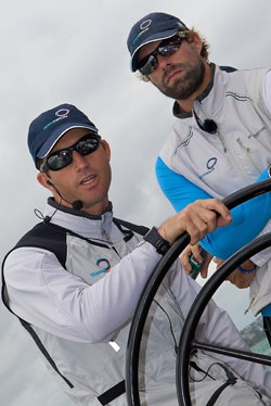 Helmsman Ben Ainslie (left) and tactician Iain Percy, with five gold medals between them, have proven a potent combination in the Team Origin afterguard.