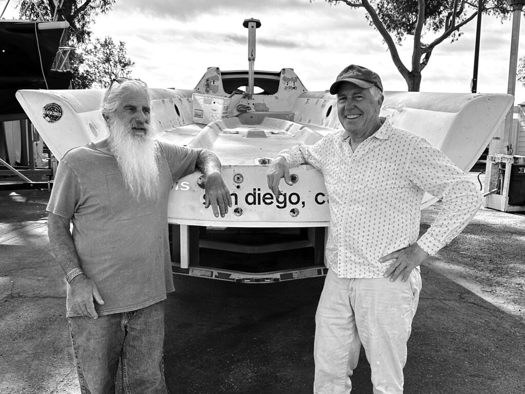 Erik and Jon Shampain in front of his Melges 30