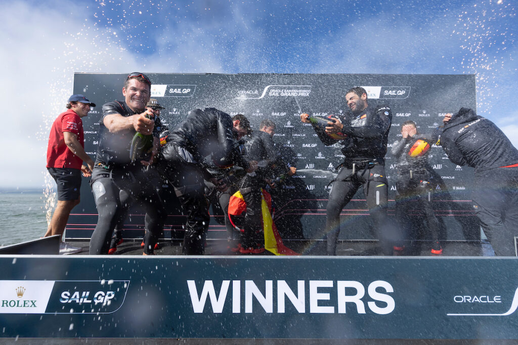 Spain SailGP team on the winners podium