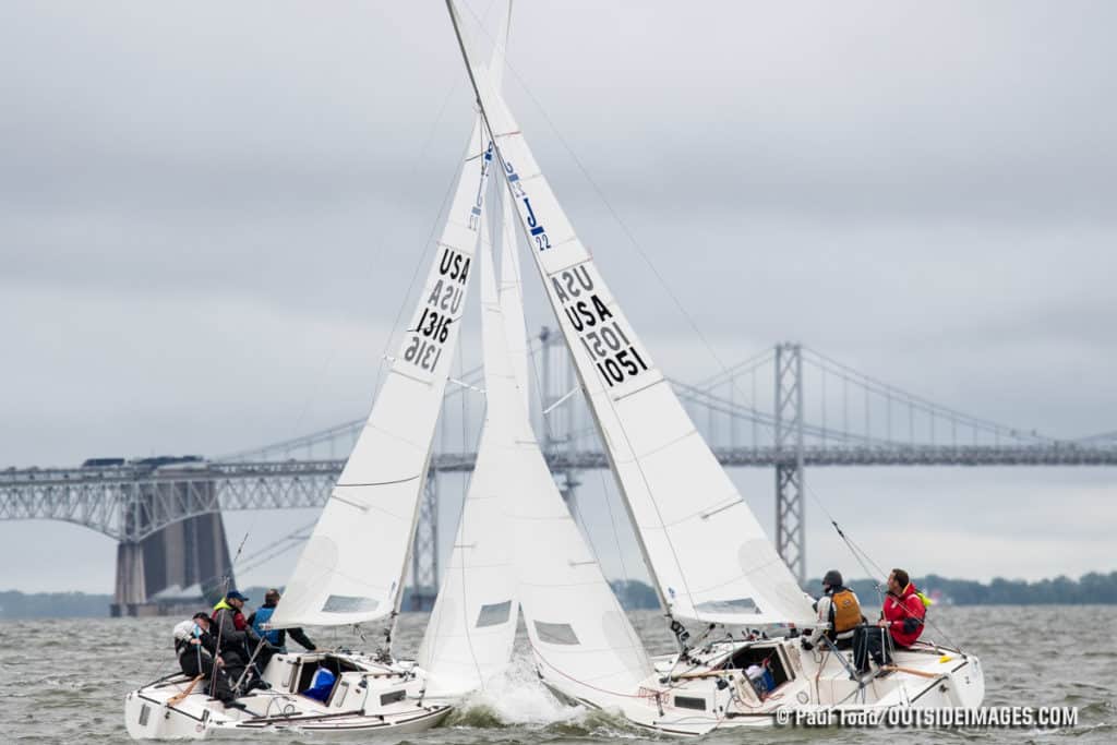 Sailboat with white sails