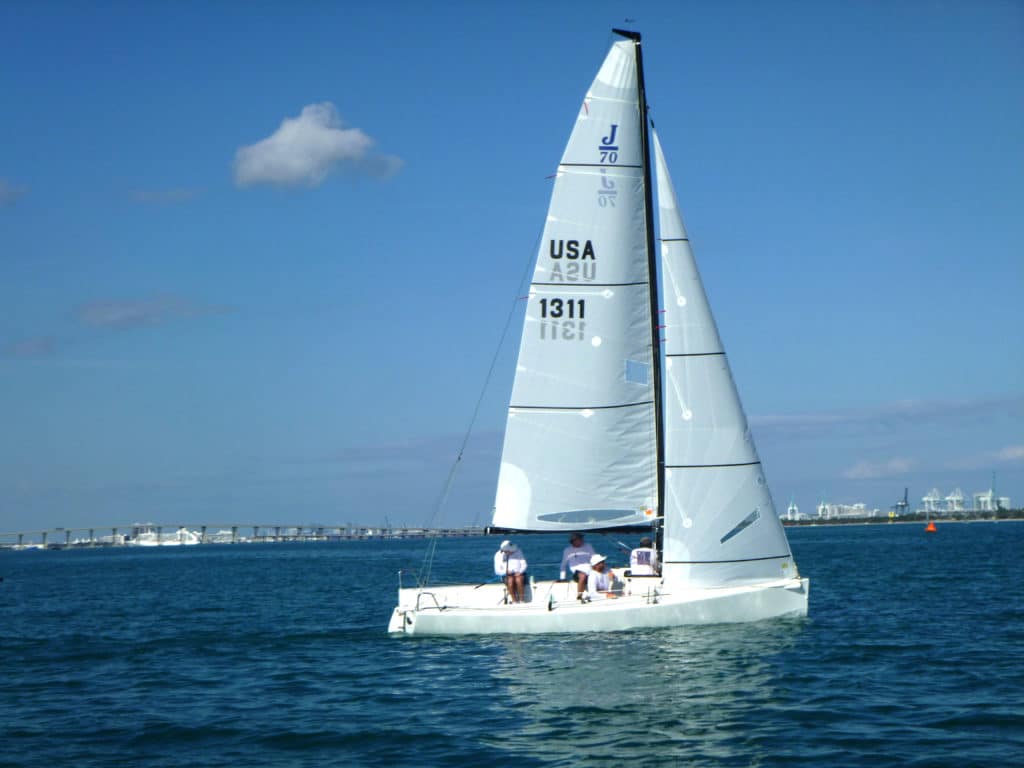 J/70 light air sail trim