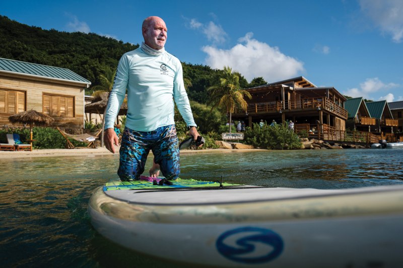 Tom Dawson prepping for SUP towing